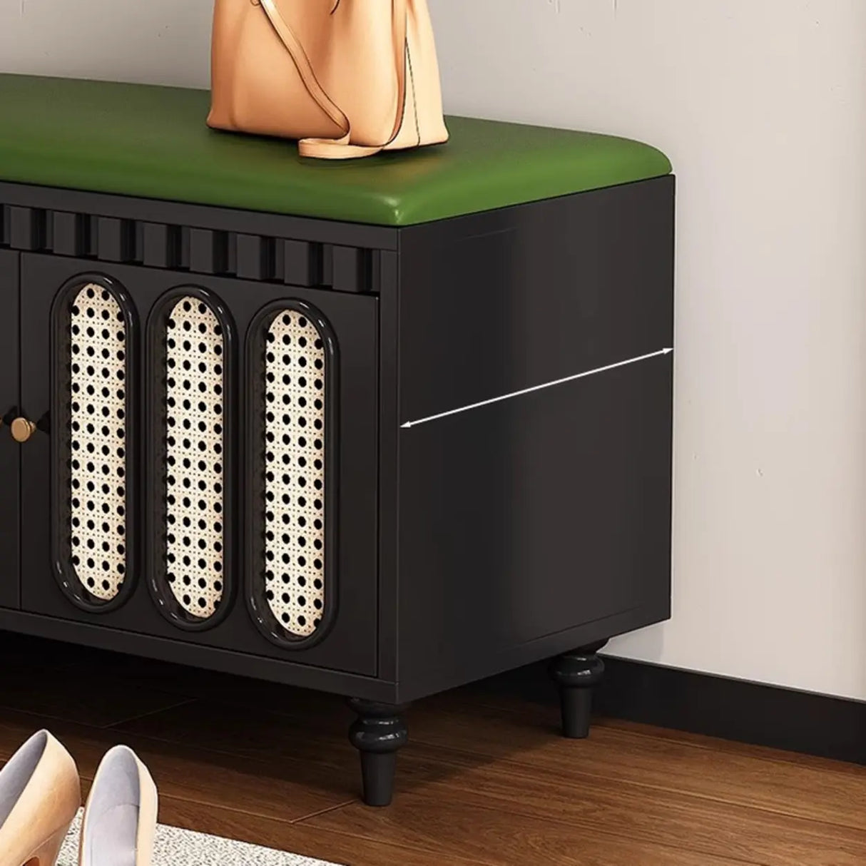 Modern Entryway Storage Bench with Cushioned Seat & Drawers Image - 8