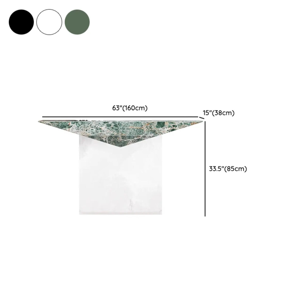 Modern Entryway Triangle Stone Clear Acrylic Base Console Table Image - 10