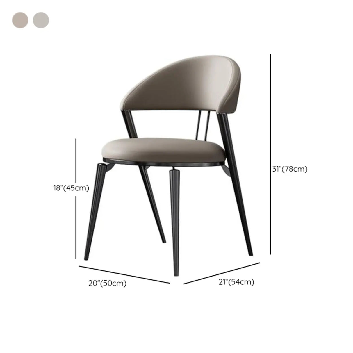 Modern Ergonomic Back Faux Leather Upholstered Dining Chair