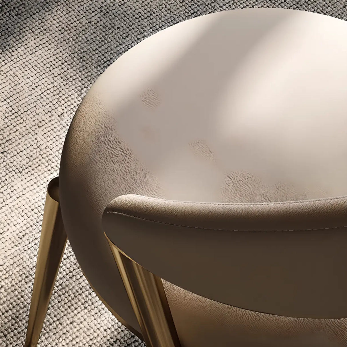 Modern Ergonomic Back Faux Leather Upholstered Dining Chair Image - 9