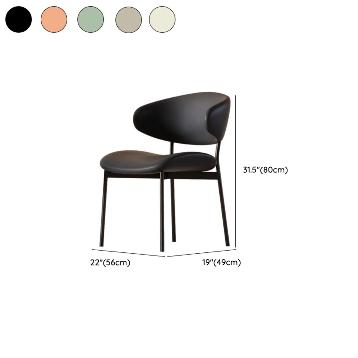 Modern Ergonomic Curved Back Upholstered Dining Chairs