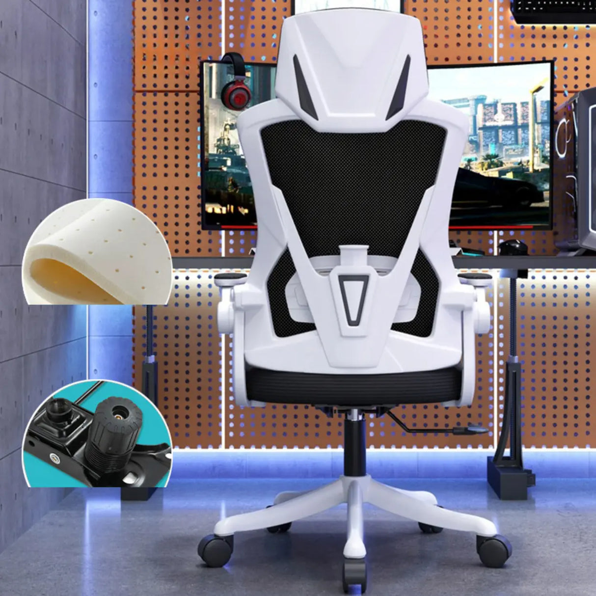 Modern Ergonomic Mesh Adjustable Arms Office Chair Image - 10