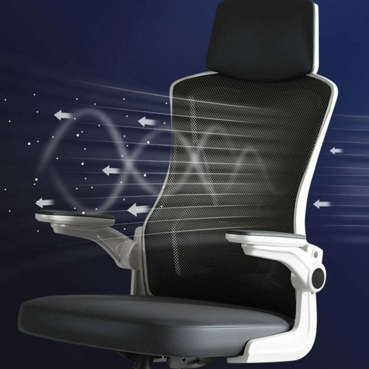 Modern Ergonomic Mesh Adjustable Arms Office Chair Image - 12