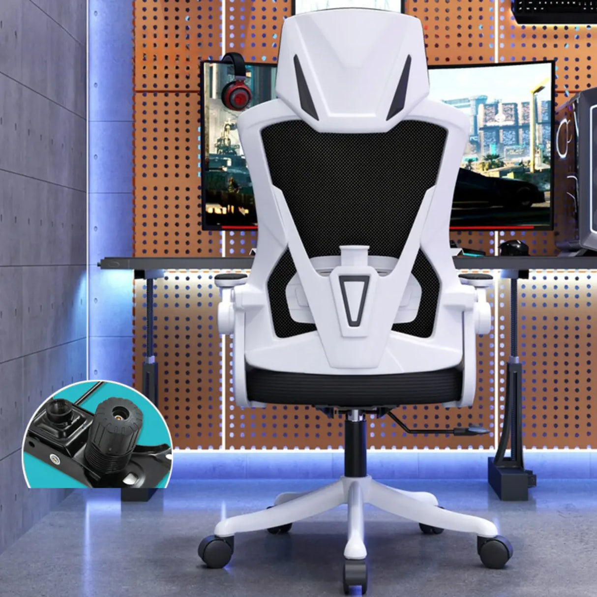 Modern Ergonomic Mesh Adjustable Arms Office Chair Image - 13