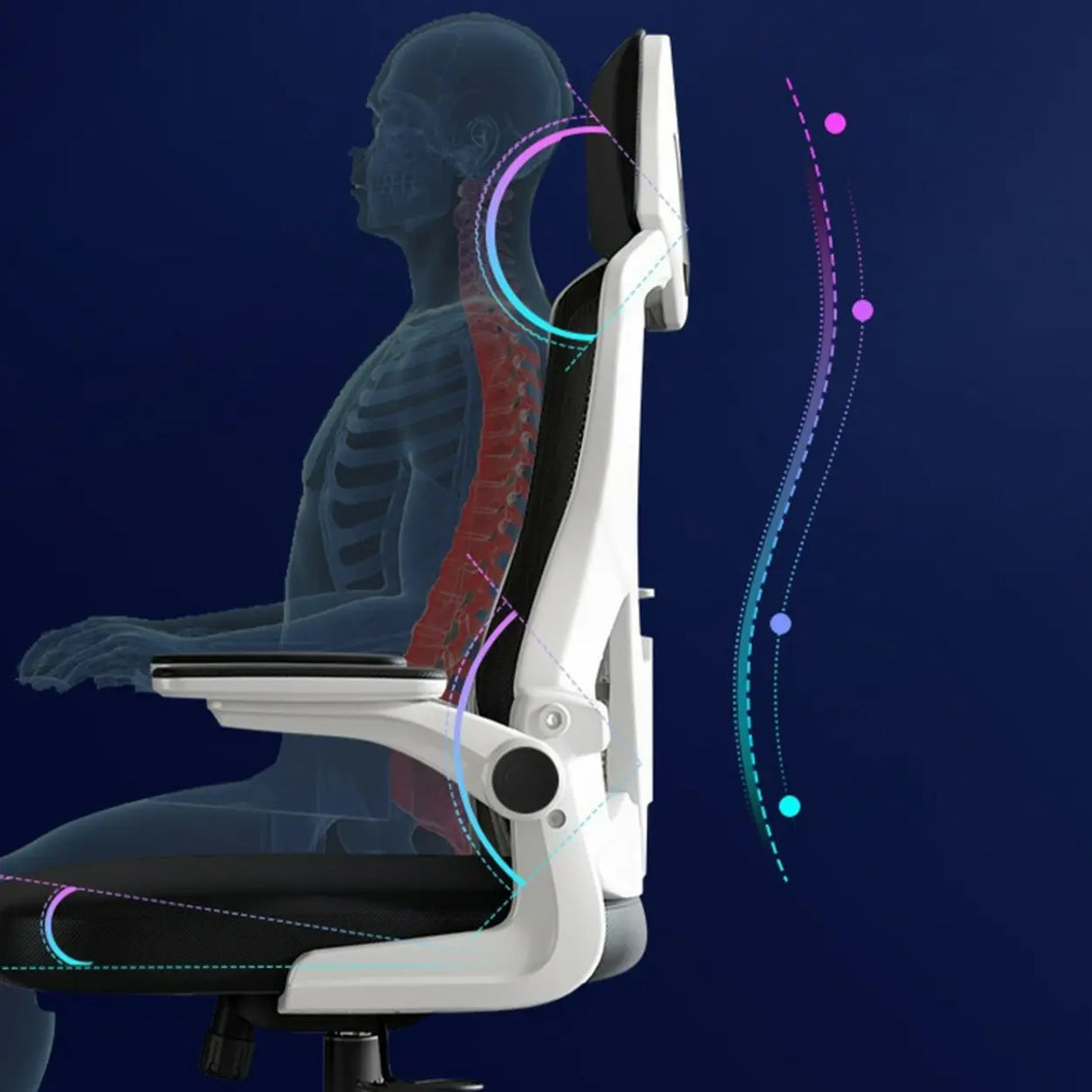 Modern Ergonomic Mesh Adjustable Arms Office Chair Image - 18