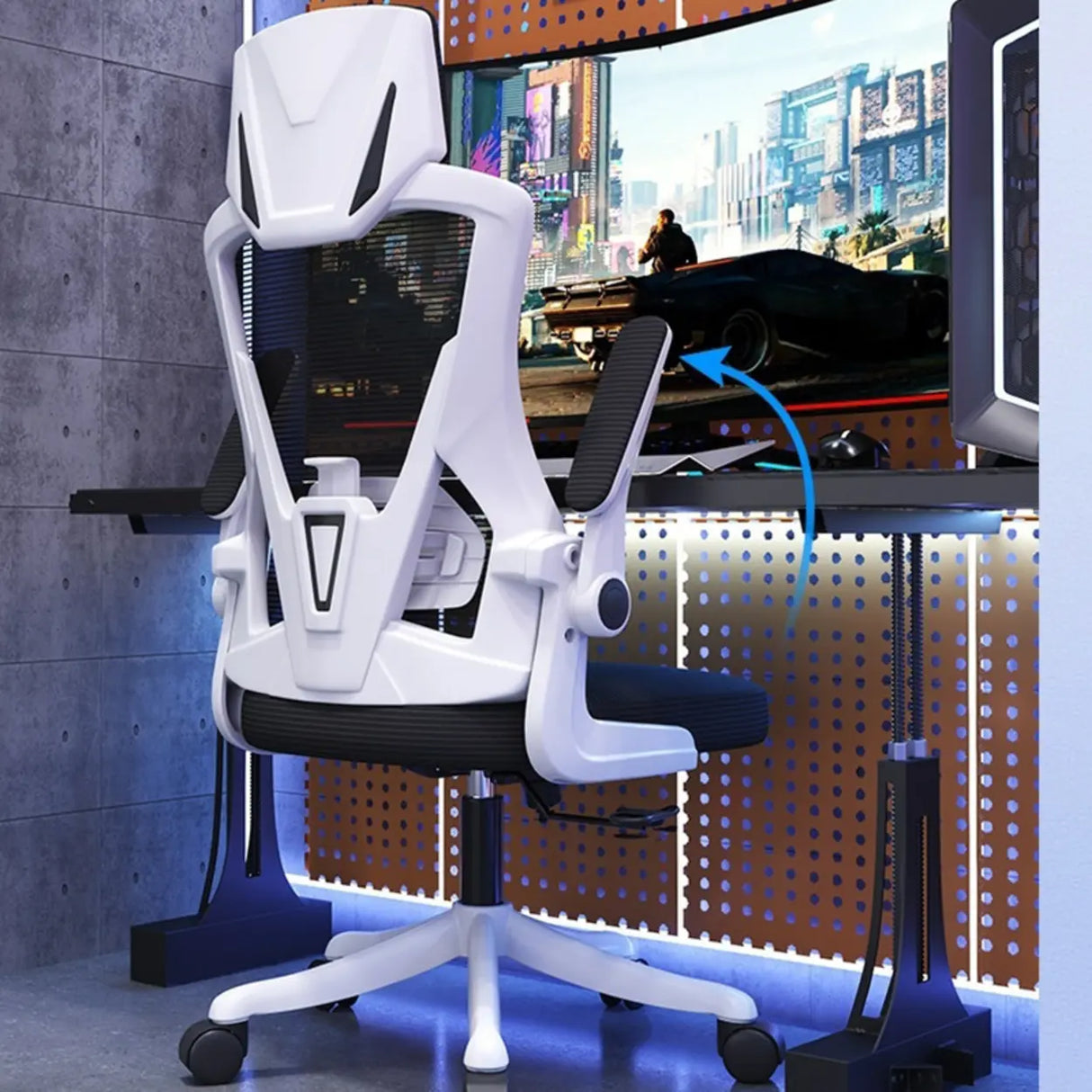 Modern Ergonomic Mesh Adjustable Arms Office Chair Image - 22