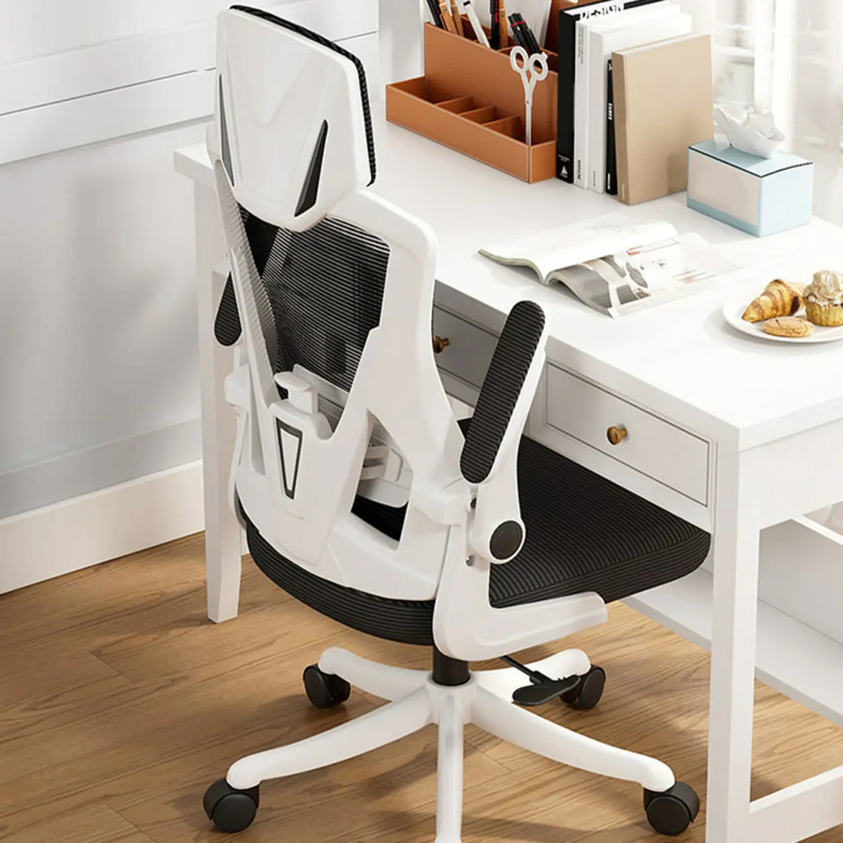 Modern Ergonomic Mesh Adjustable Arms Office Chair Image - 23