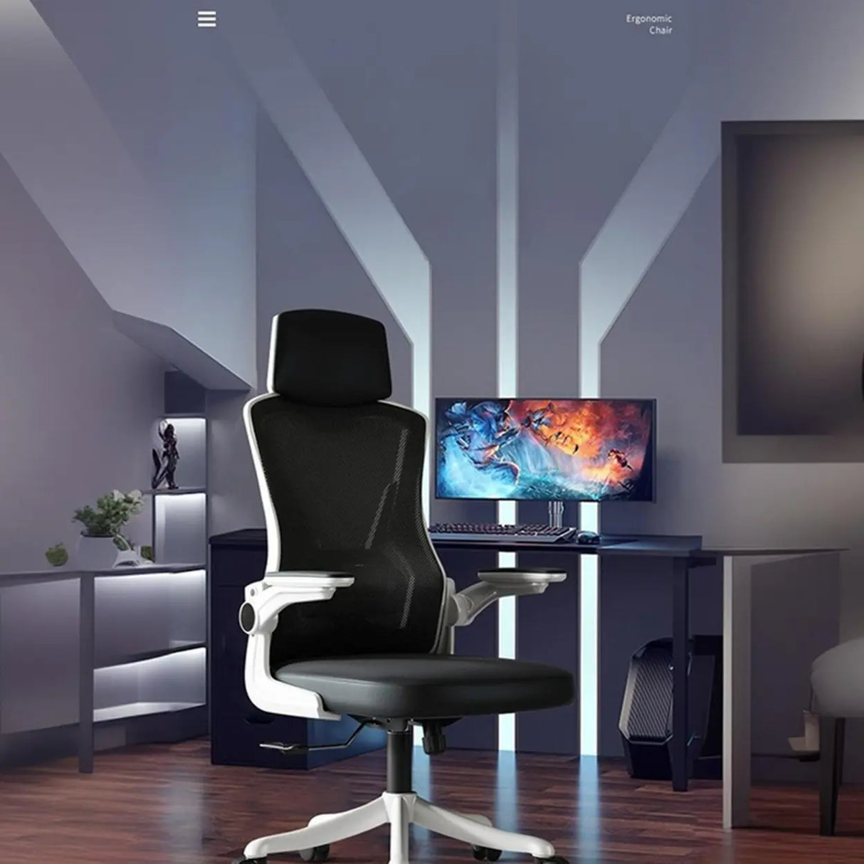 Modern Ergonomic Mesh Adjustable Arms Office Chair Image - 24