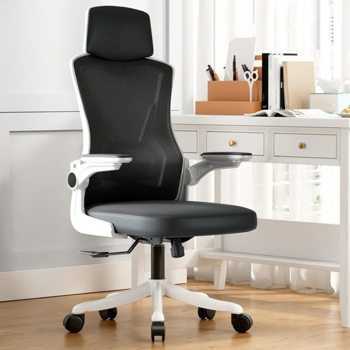 Modern Ergonomic Mesh Adjustable Arms Office Chair Image - 3
