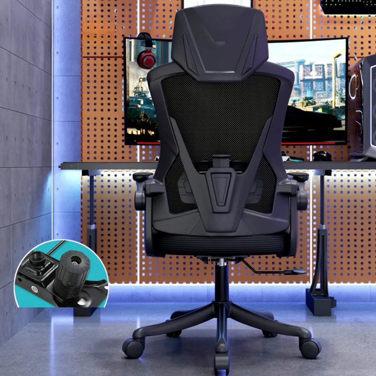 Modern Ergonomic Mesh Adjustable Arms Office Chair Image - 6