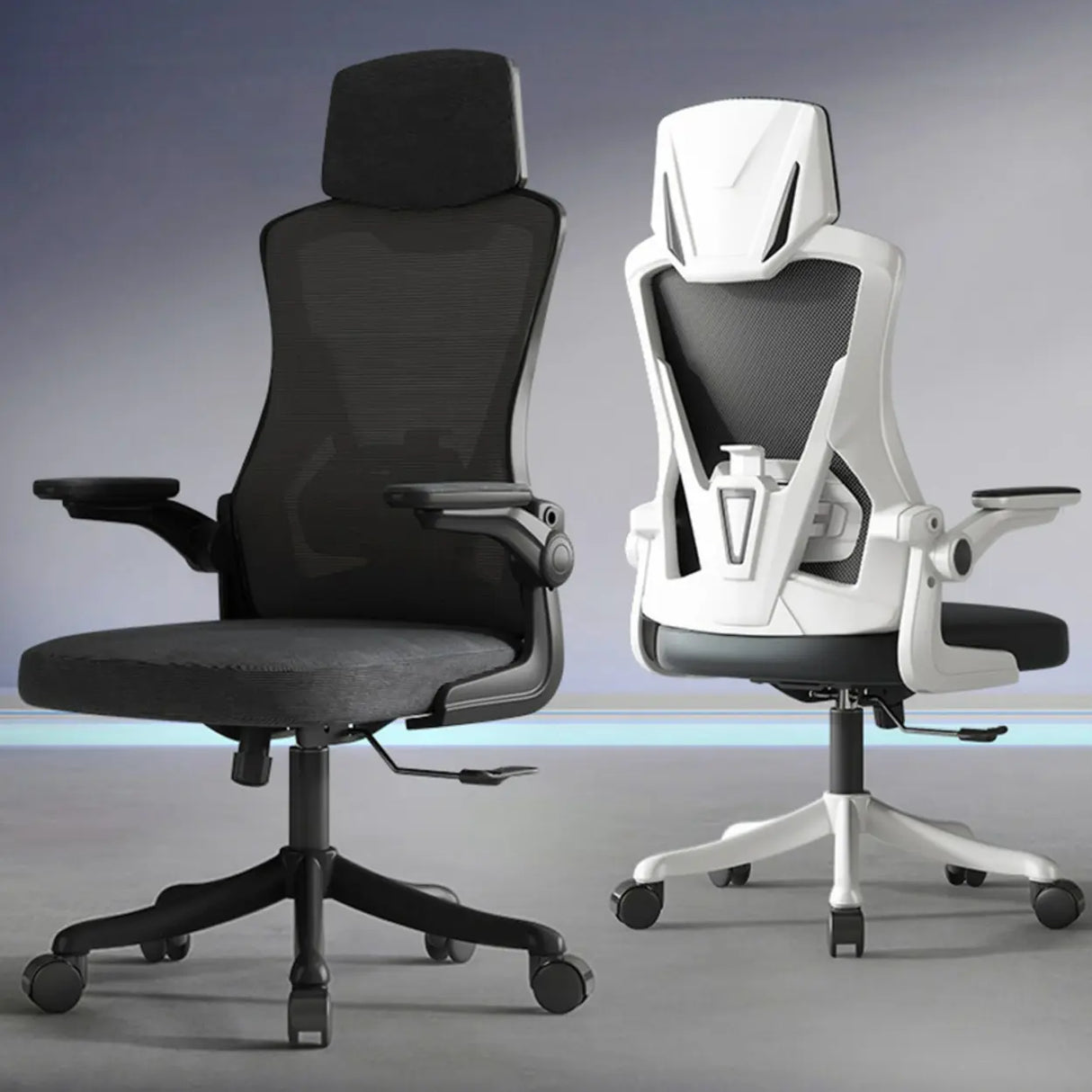 Modern Ergonomic Mesh Adjustable Arms Office Chair Image - 7