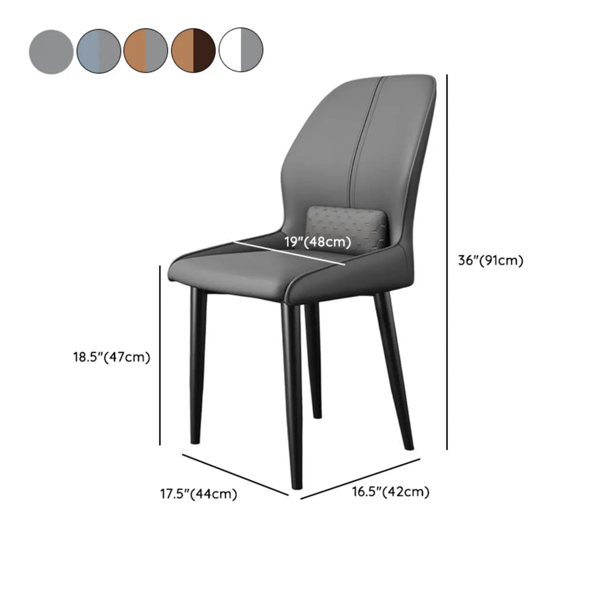 Modern Ergonomic Upholstered Dining Chair with Lumbar Support