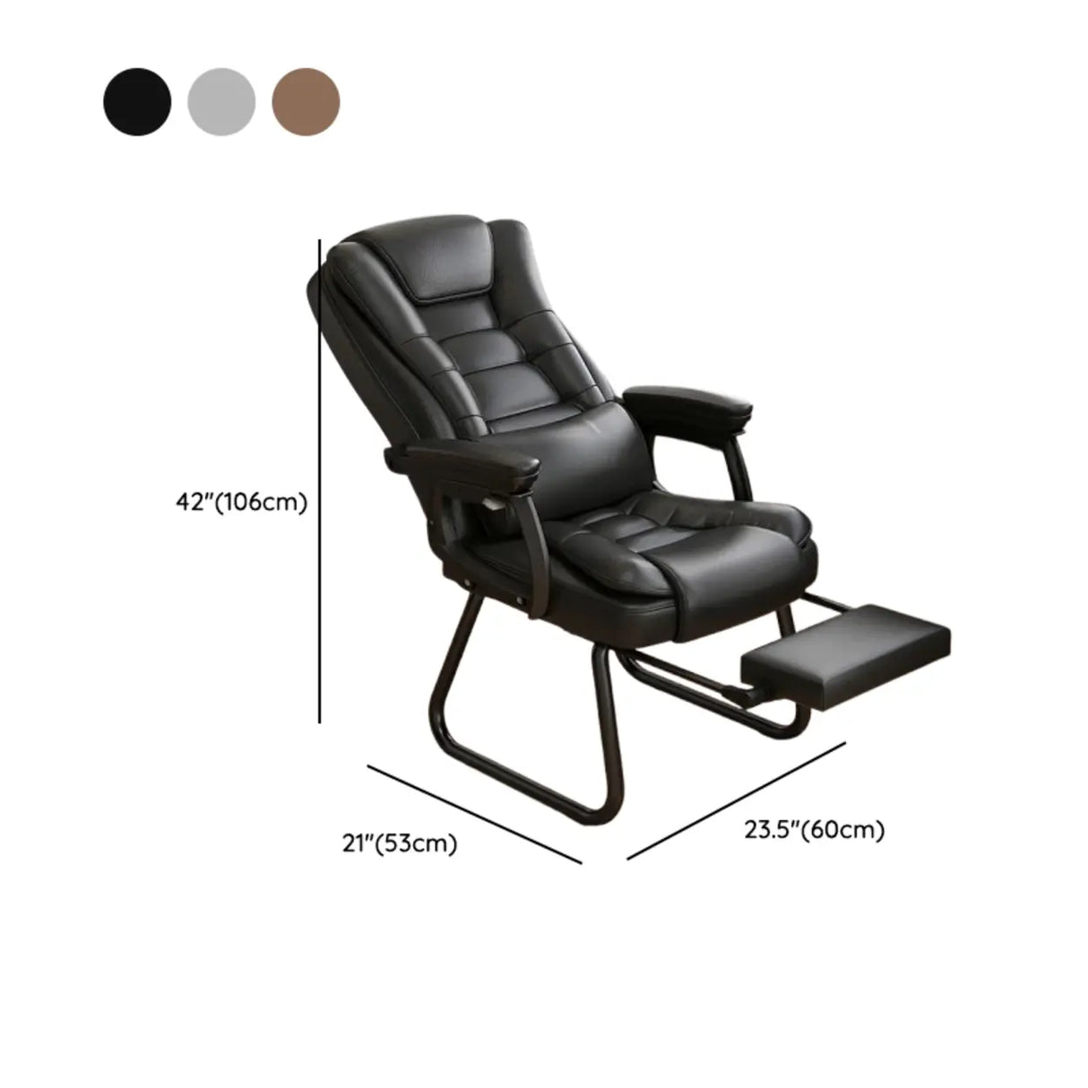 Modern Executive Leather Recliner Office Chair with Footrest Image - 17