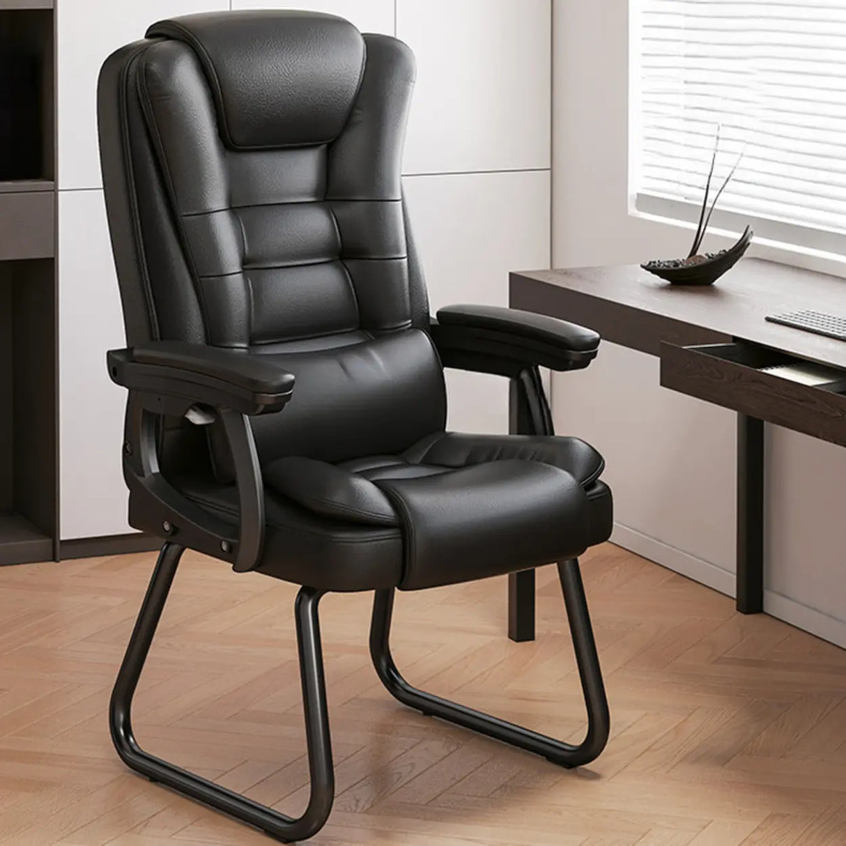 Modern Executive Leather Recliner Office Chair with Footrest Image - 7
