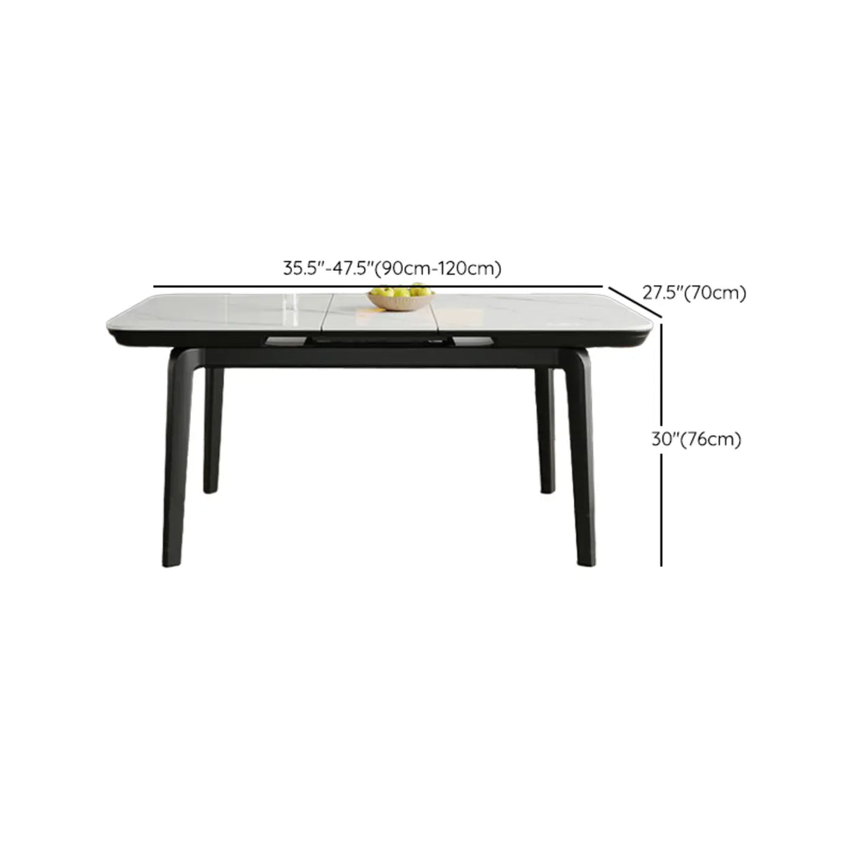 Modern Extendable Rectangular Stone Dining Table White