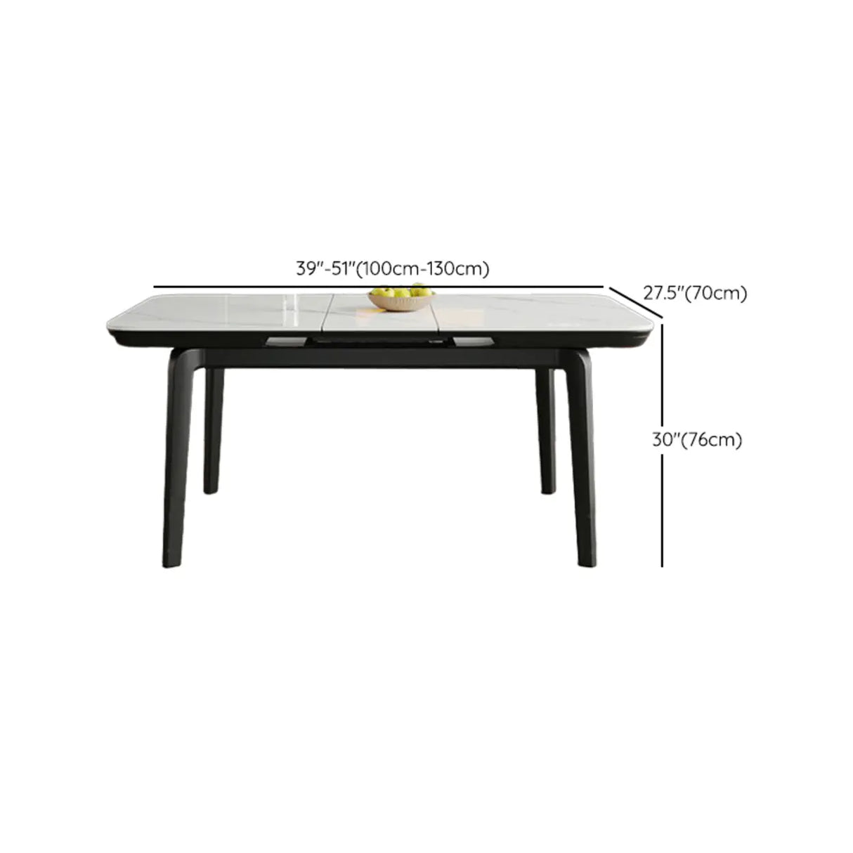 Modern Extendable Rectangular Stone Dining Table White Image - 12