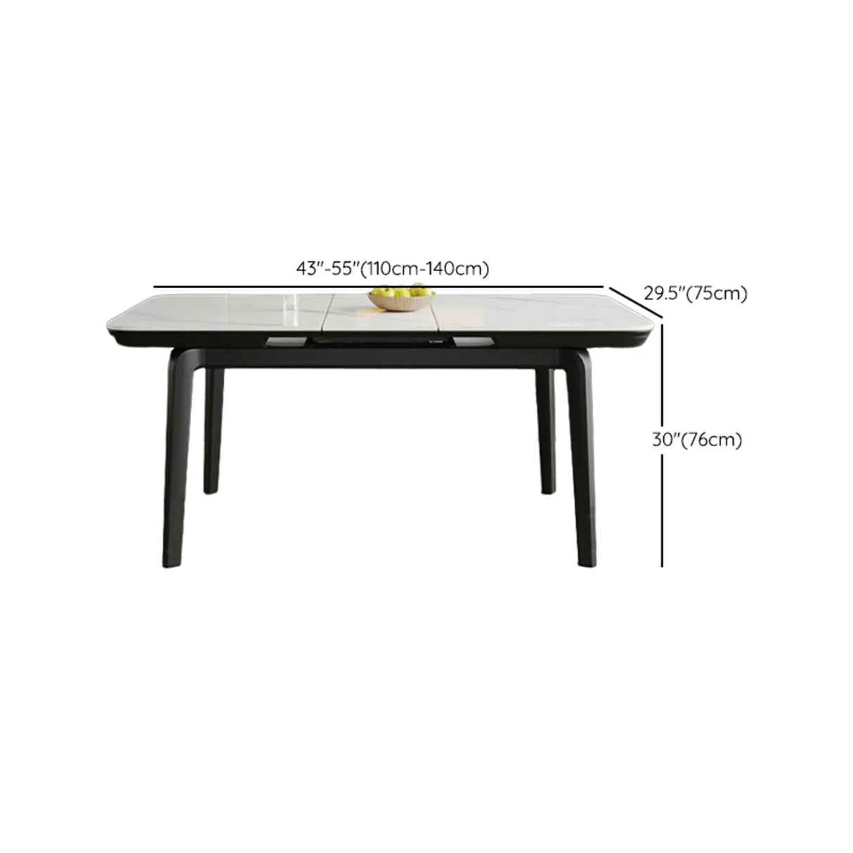 Modern Extendable Rectangular Stone Dining Table White Image - 13