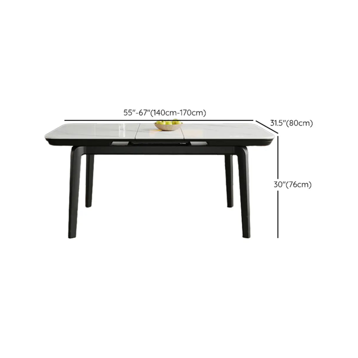 Modern Extendable Rectangular Stone Dining Table White Image - 16