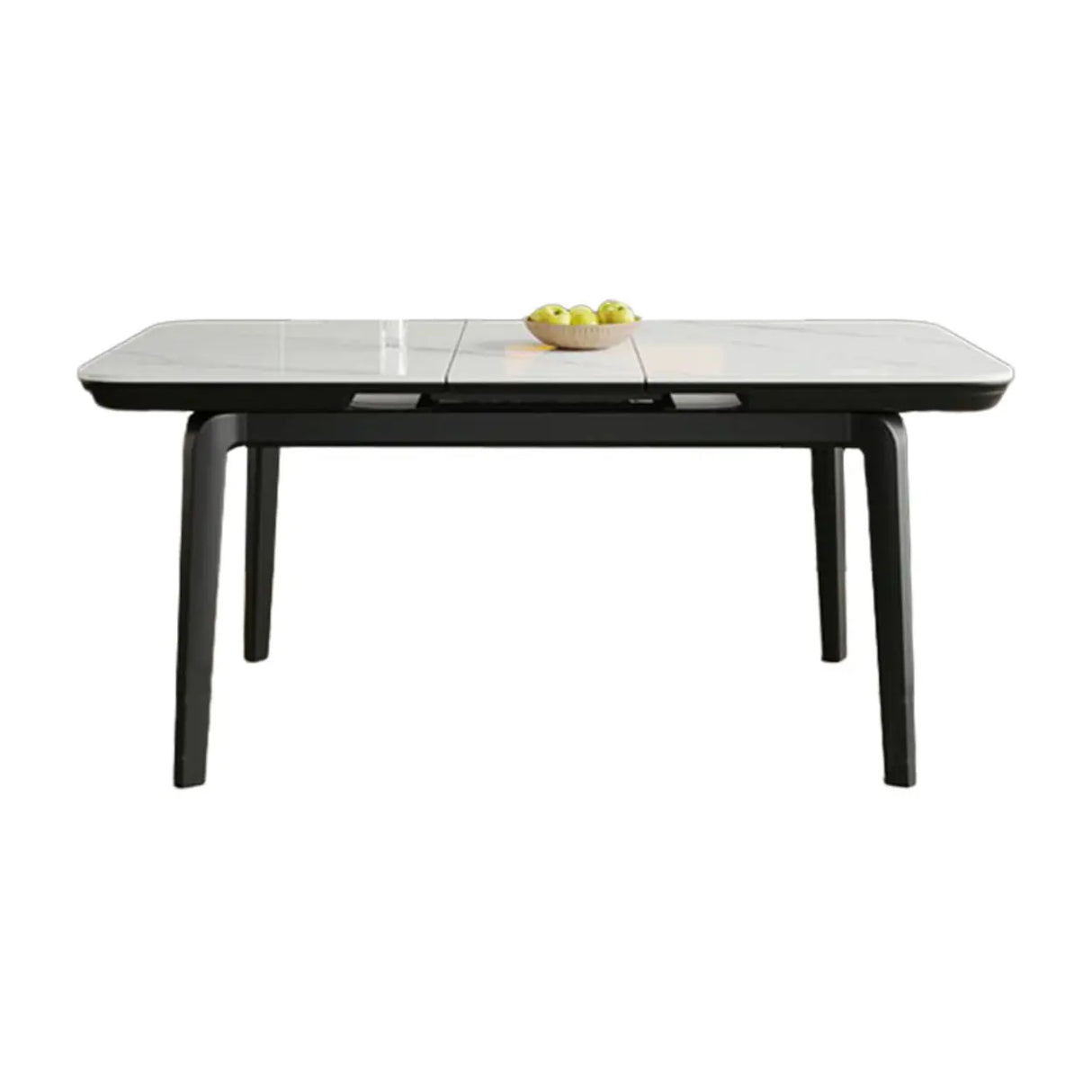 Modern Extendable Rectangular Stone Dining Table White Image - 5