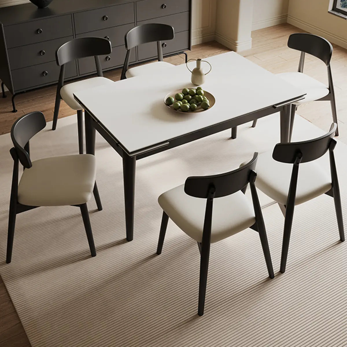 Modern Extendable Rectangular Wood Dining Table Black Large Image - 9