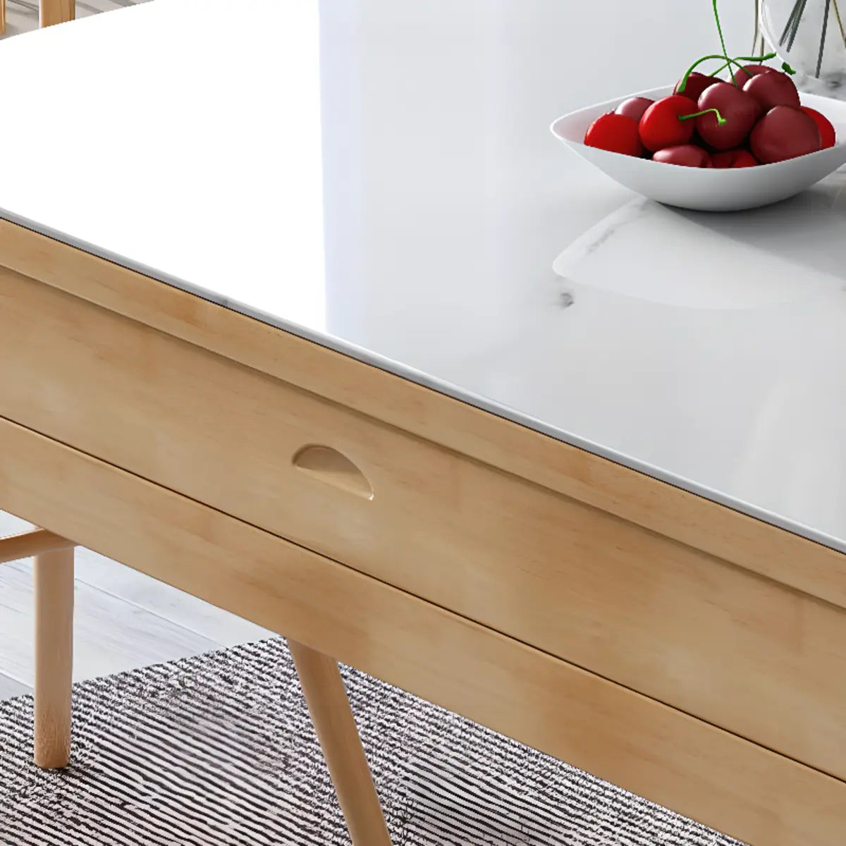 Modern Extendable Round White Sintered Stone Dining Table Image - 8