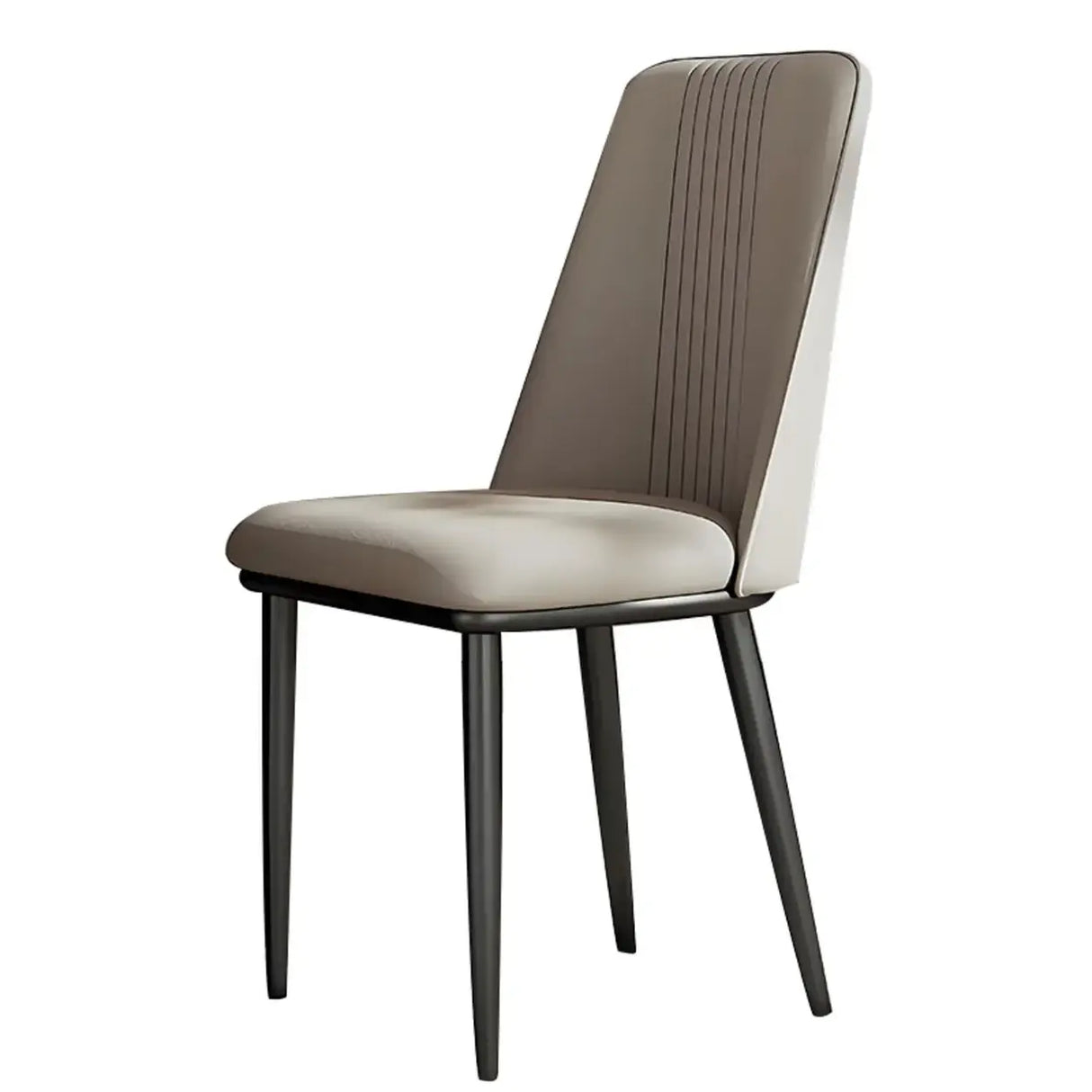 Modern Faux Leather Metal Leg Armless Dining Chair Set of 2 Image - 12