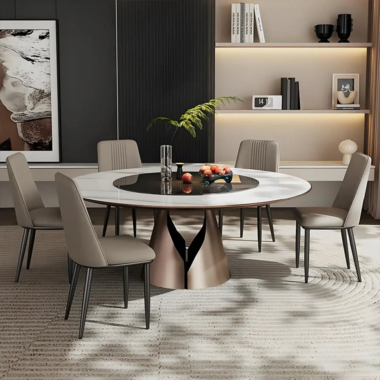 Modern Faux Leather Metal Leg Armless Dining Chair Set of 2 Image - 3