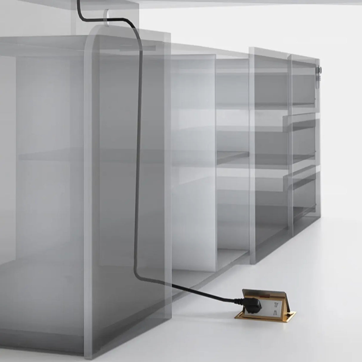 Modern Fixed Height L-Shaped Long Wooden Executive Desk Image - 8