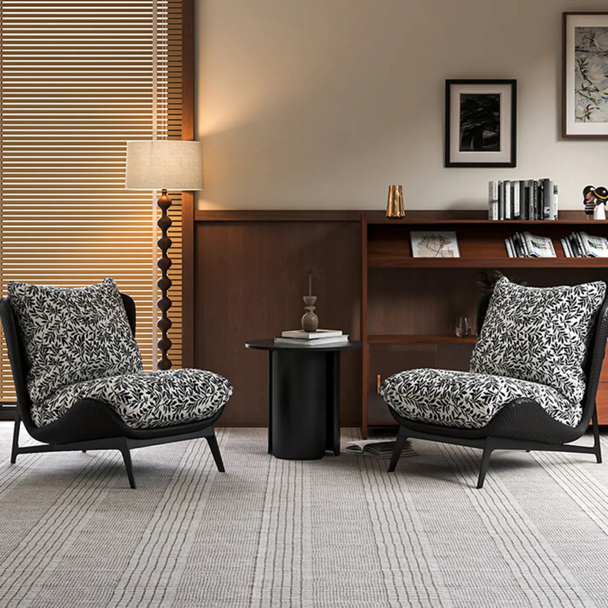 Modern Flannel Reclining Accent Chair with Removable Cushions Image - 1