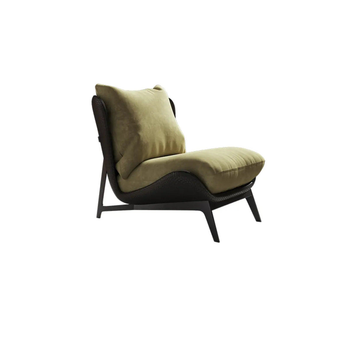 Modern Flannel Reclining Accent Chair with Removable Cushions Image - 5