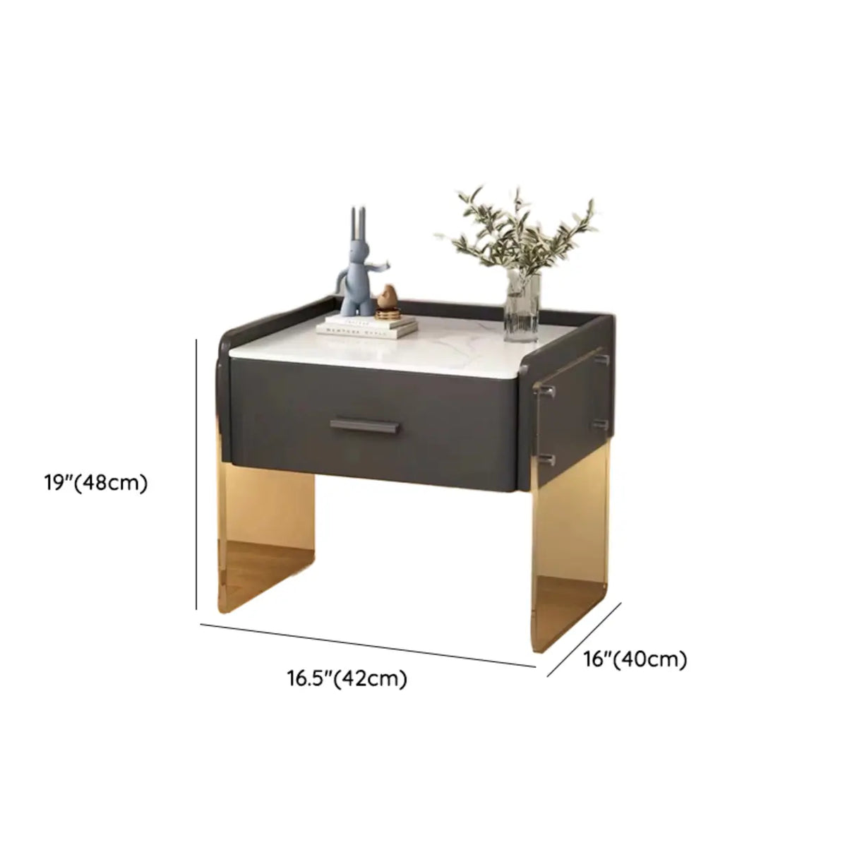 Modern Floating Clear Acrylic Leg Nightstand with Drawer Image - 11
