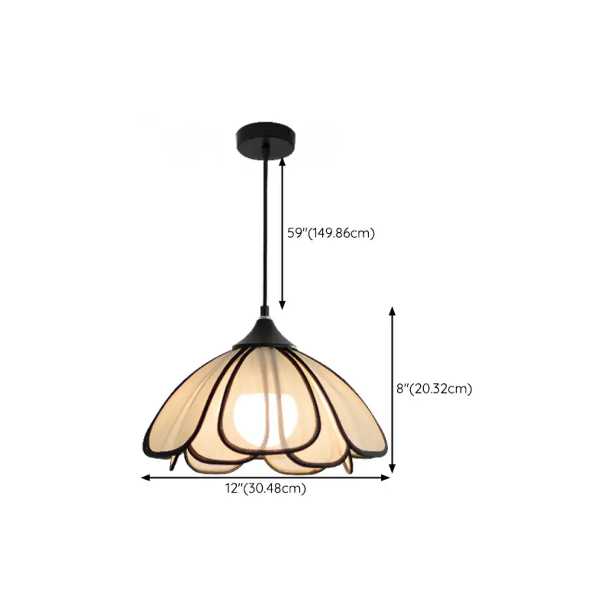 Modern Floral Petal Wooden Pendant Light Fixed Wiring