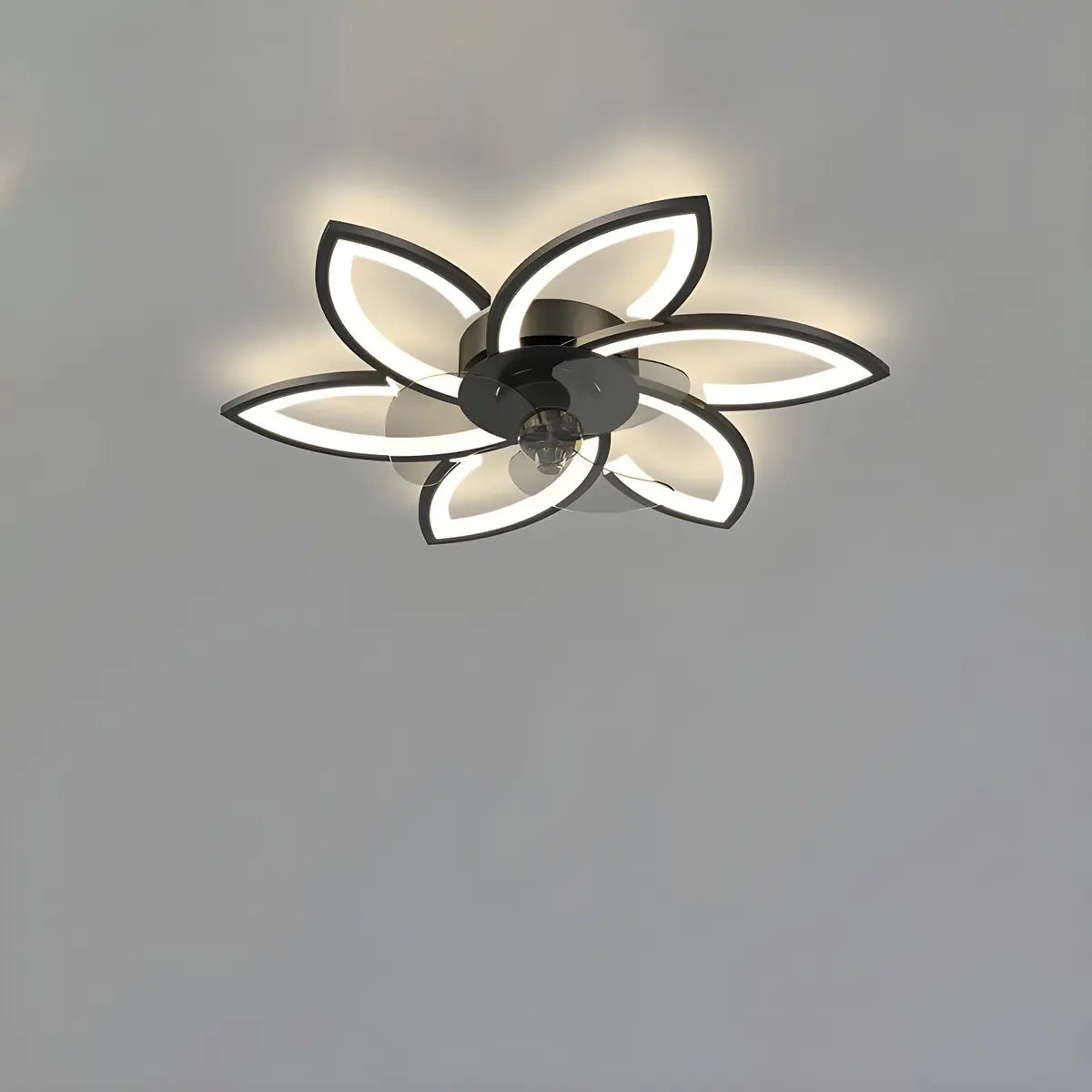 Modern Flower Shaped Dimming Ceiling Fan with LED Light Image - 9