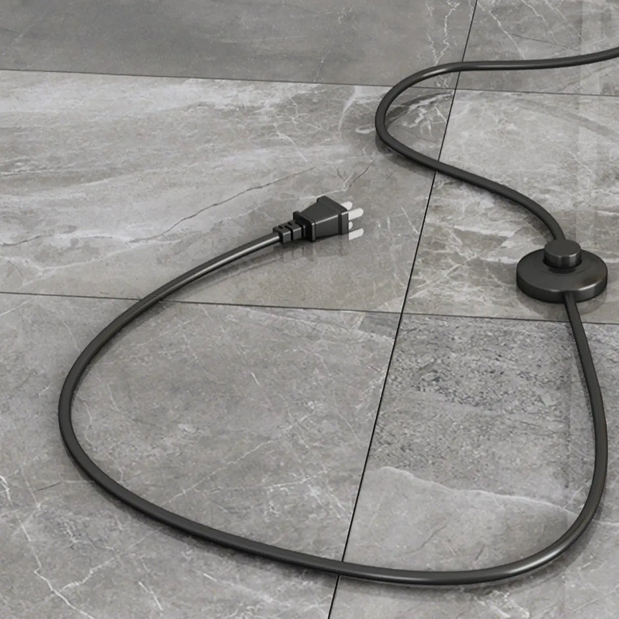 Modern Foot Switch Fabric Cone Arc Floor Lamp with Wood Table Image - 6