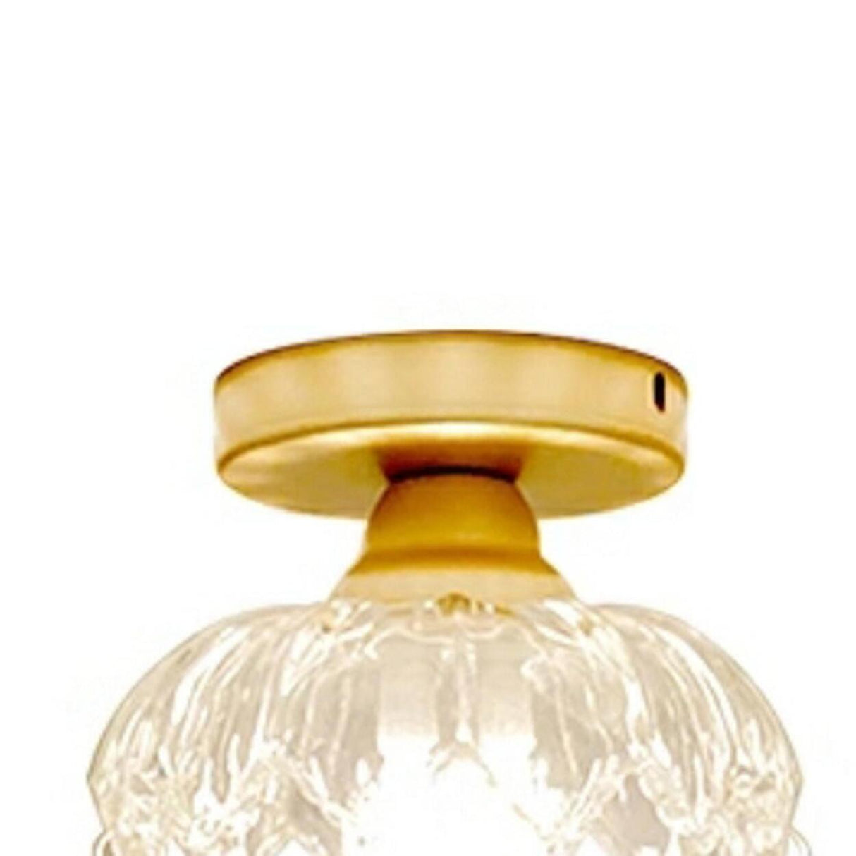 Modern Foyer Glass Crystal Semi-Flush Mount Light Image - 8