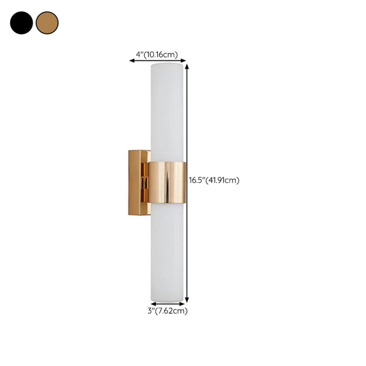 Modern Frosted Glass Gold Vertical Vanity Light Image - 13