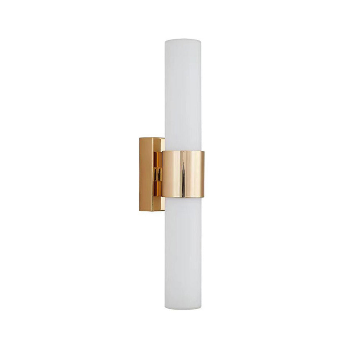 Modern Frosted Glass Gold Vertical Vanity Light Image - 5