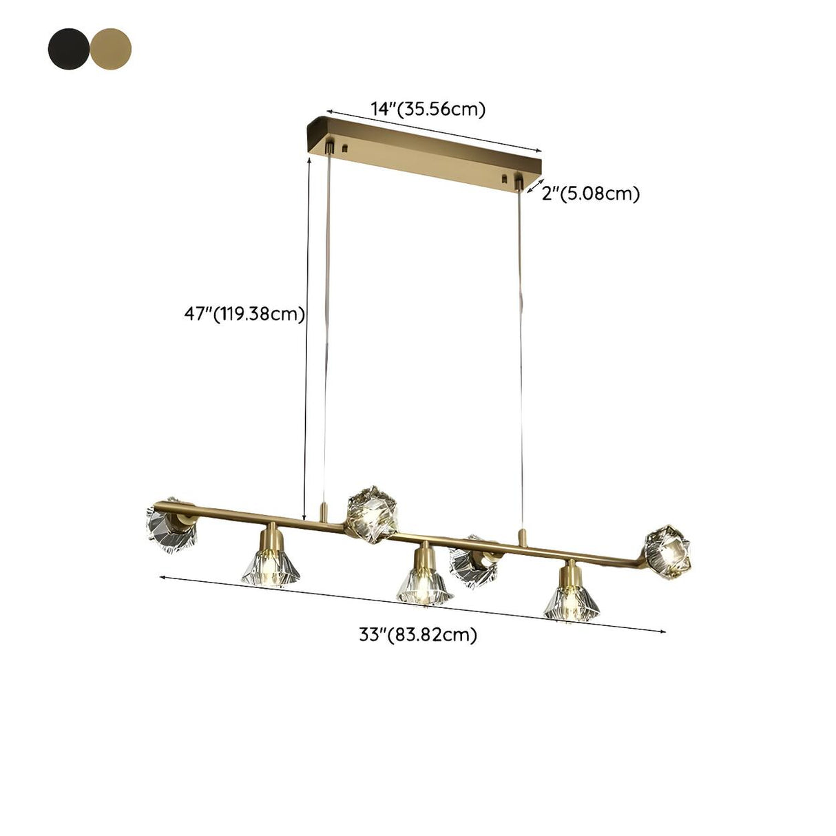 Modern Geometric 7-Light Crystal Island Ceiling Light