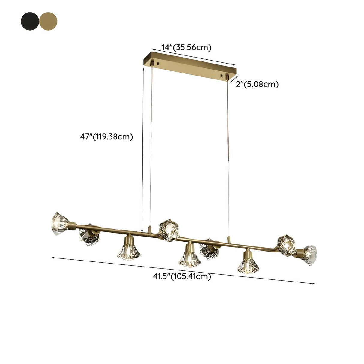 Modern Geometric 7-Light Crystal Island Ceiling Light Image - 17