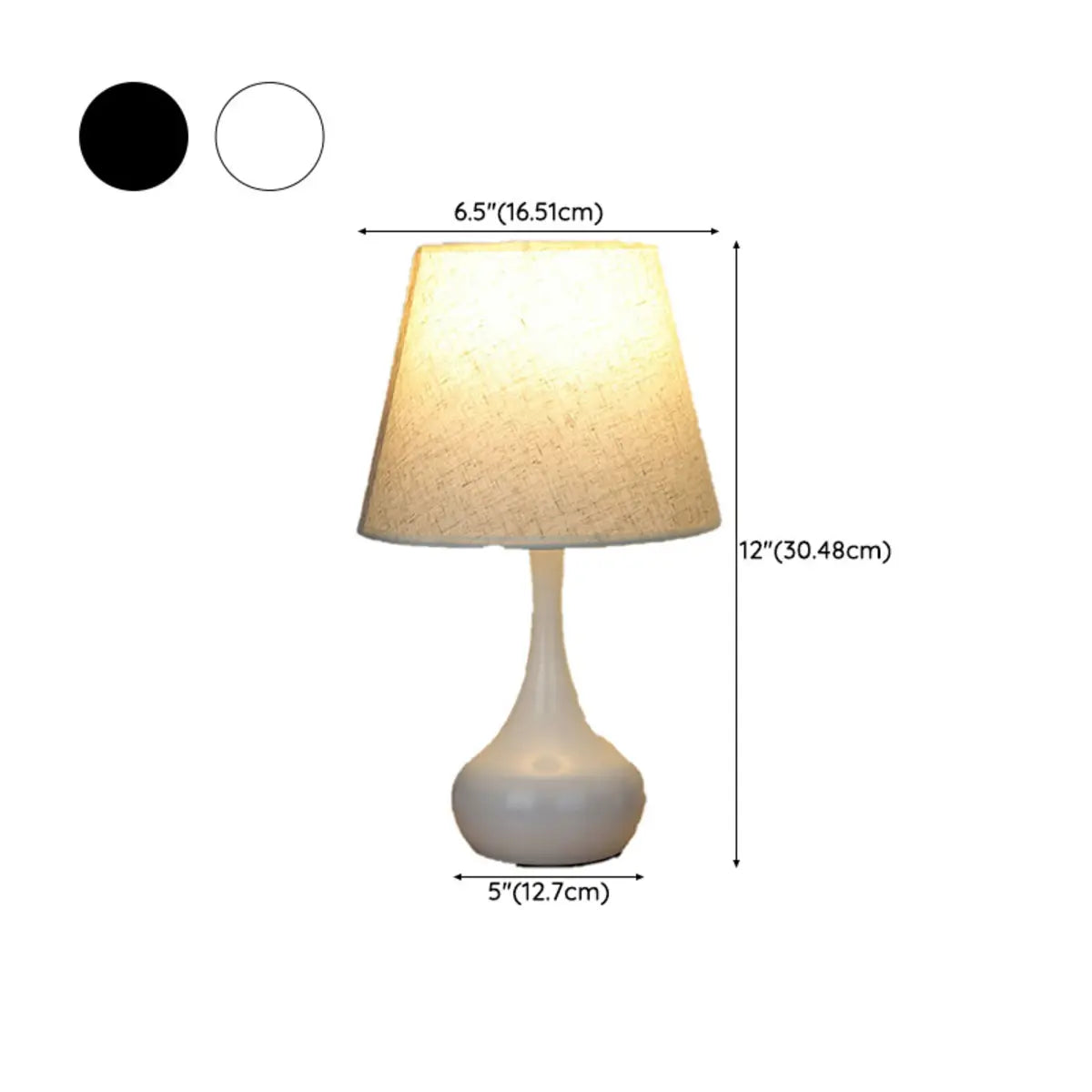 Modern Geometric Ceramic Bedside Table Lamp Black 18"