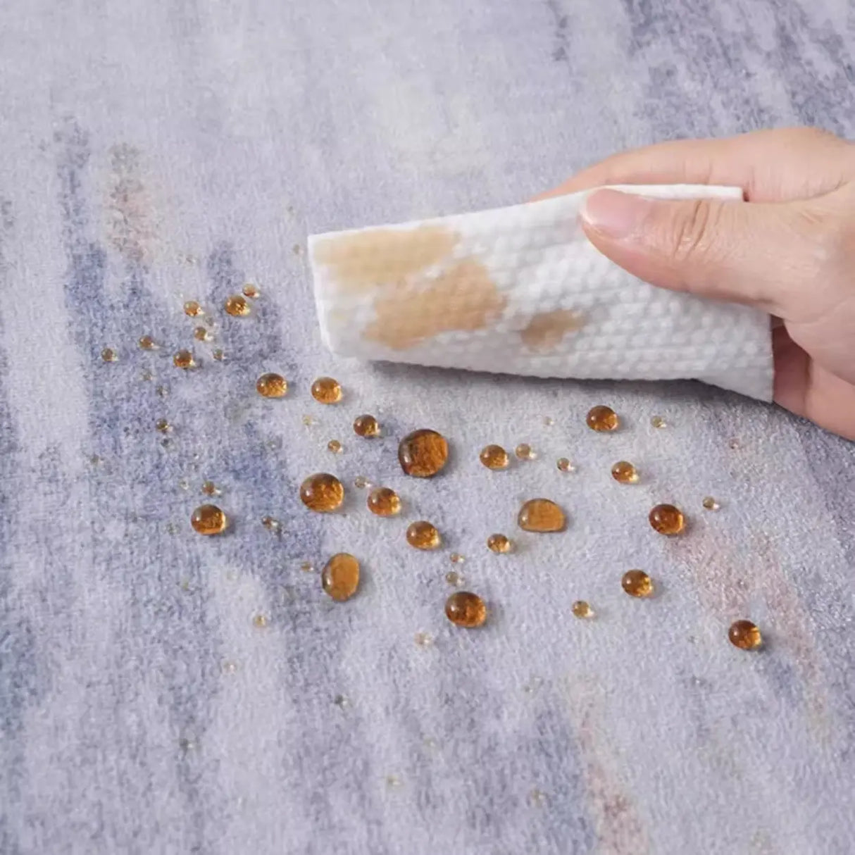 Modern Geometric Flannel Beige Anti-slip Area Rug Image - 13