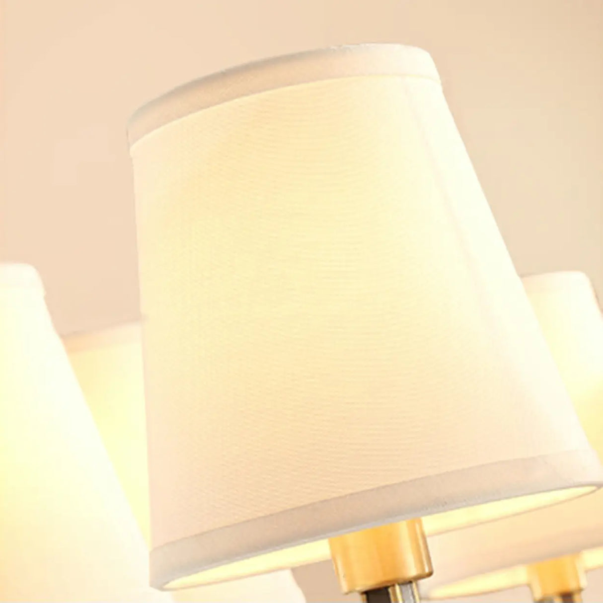 Modern Geometric Metal Gold 8 Lights Fabric Chandelier Image - 11