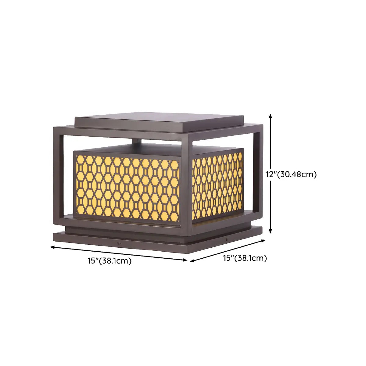 Modern Geometric Metal Outdoor Garden Pillar Light