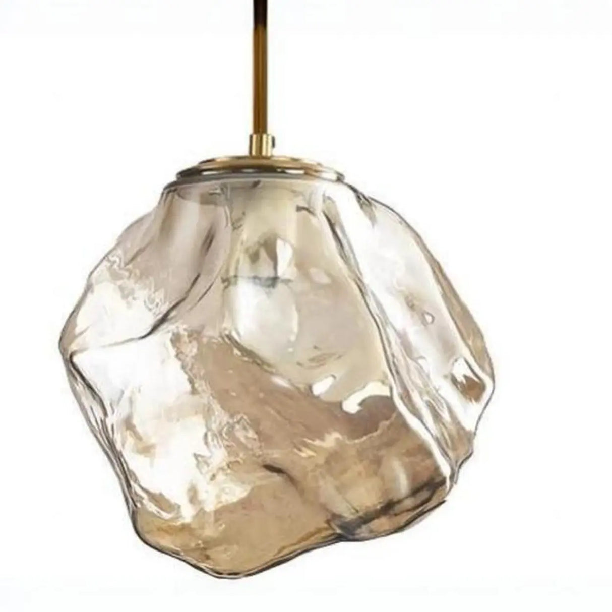 Modern Geometric Metal Pendant Light Clear Glass Bedroom Image - 3