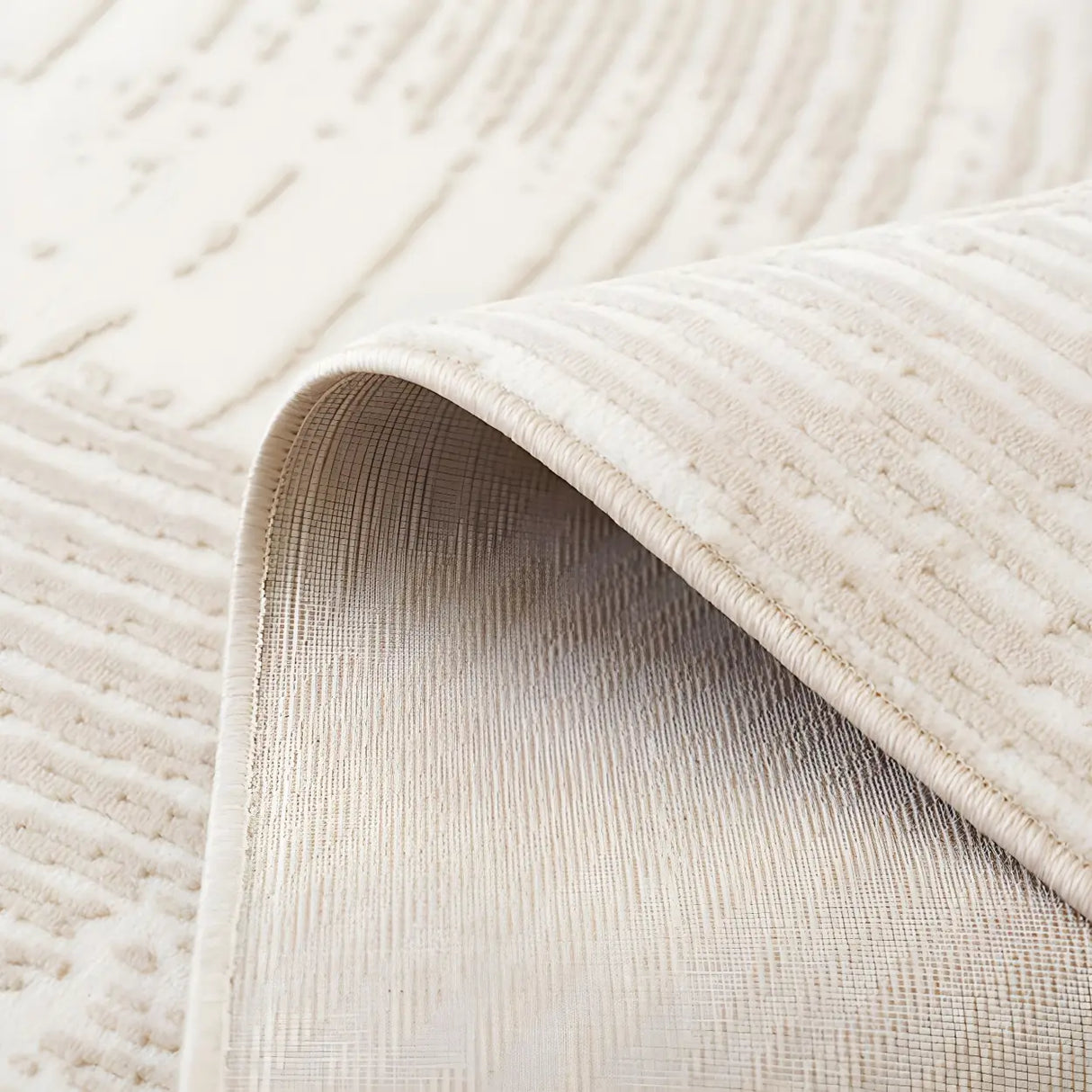 Modern Geometric Pattern Beige Polyester Area Rug Image - 11