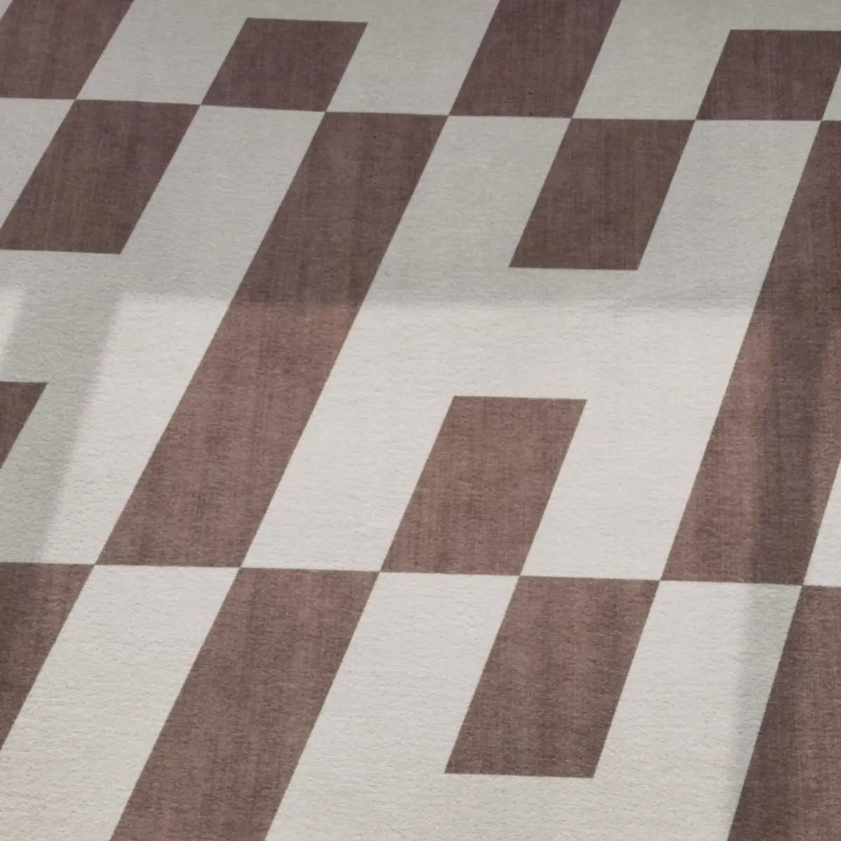 Modern Geometric Pattern Brown and White Area Rug Image - 11