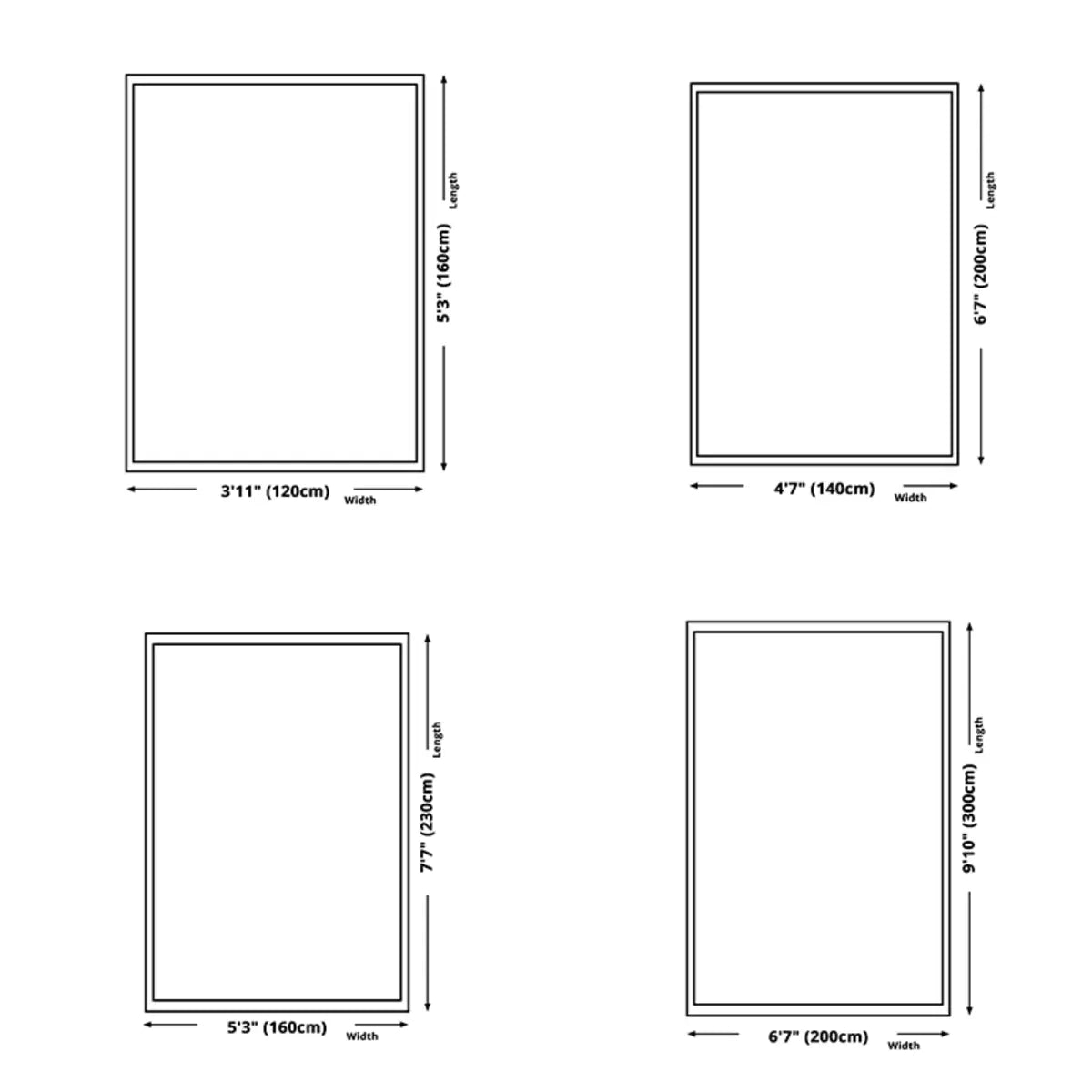 Modern Geometric Pattern Brown and White Area Rug