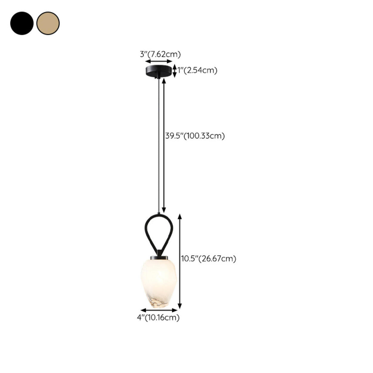 Modern Geometric White Glass Pendant Light Adjustable Cord