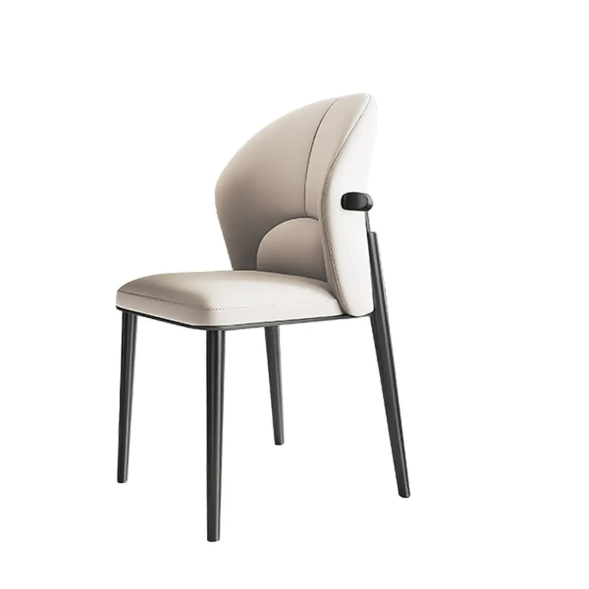 Modern Glam Faux Leather Upholstered Back Armless Dining Chair Image - 10