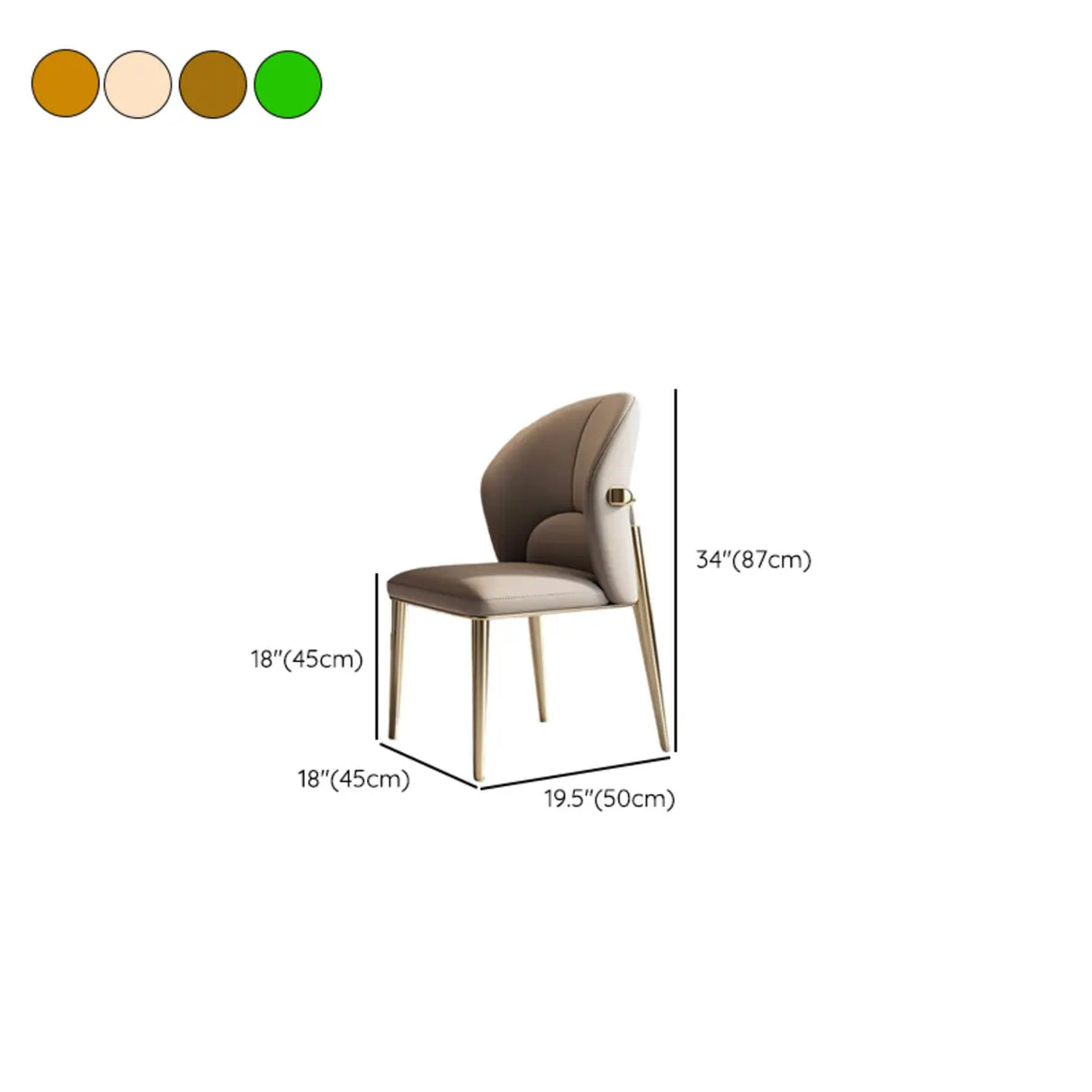 Modern Glam Faux Leather Upholstered Back Armless Dining Chair